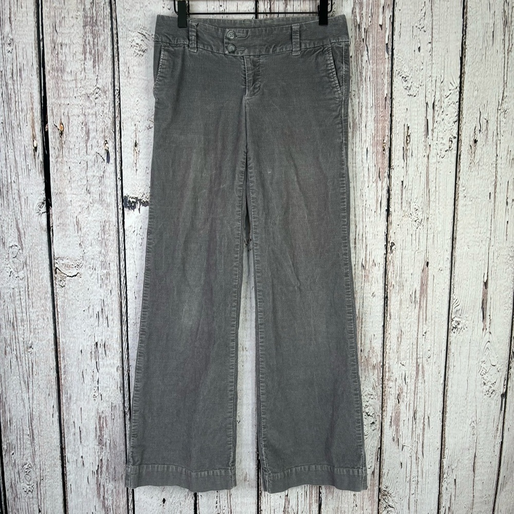 GAP (Factory) Gray Corduroy Wide Leg Pants Size‎ 2 Y2K Low Rise Pockets Trouser